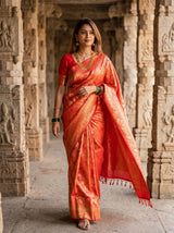 MIMOSA Strawberry Saree Saree — pose 7 styling detail