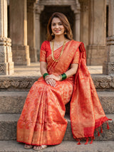 MIMOSA Strawberry Saree Saree — pose 8 styling detail