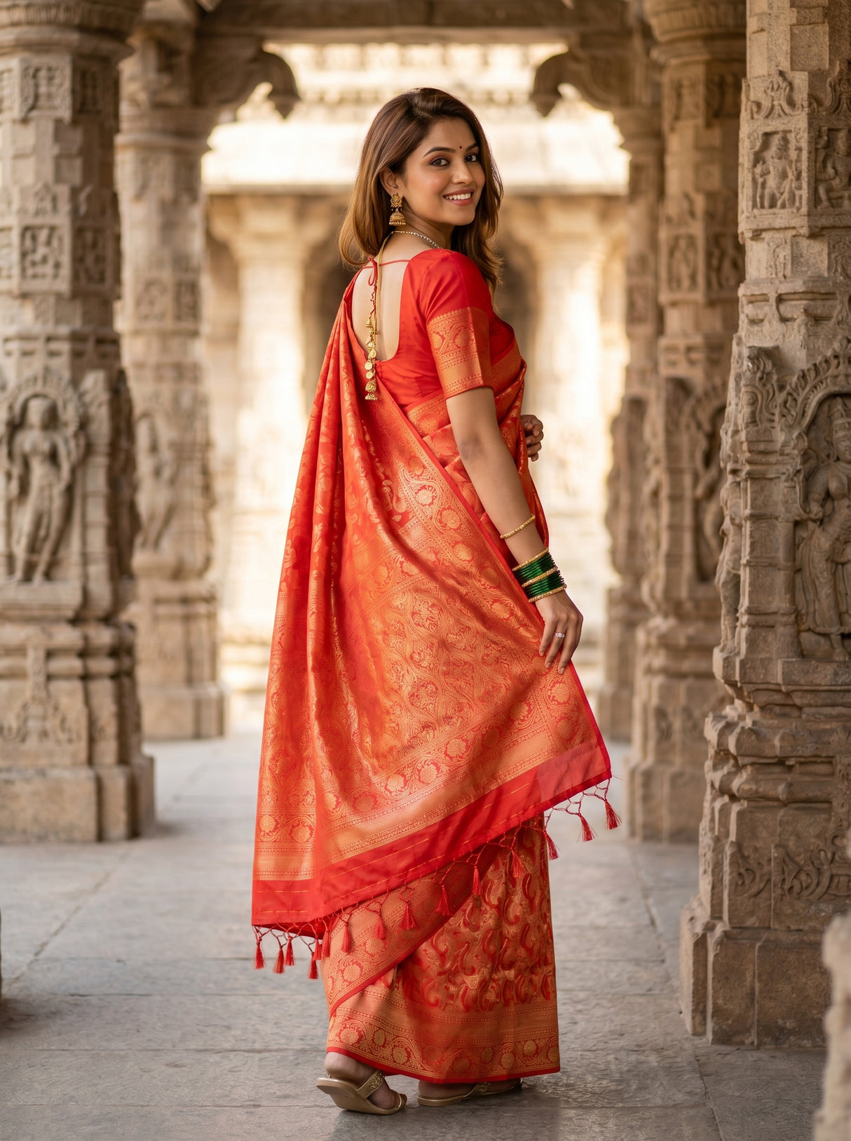 MIMOSA Strawberry Saree Saree — pose 9 styling detail