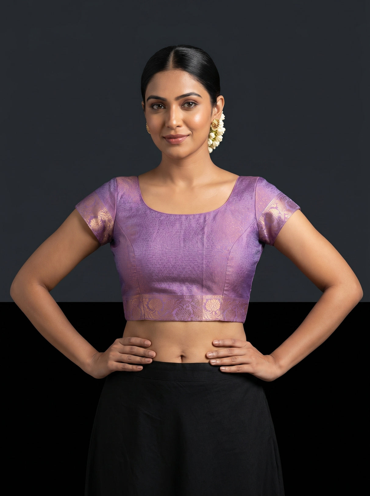 MIMOSA Violet Saree Saree — blouse close-up