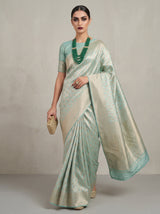 MIMOSA Ananda Kanjivaram Art Silk Saree — Close-up of Pallu