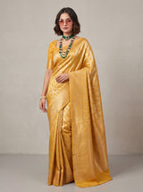 MIMOSA Mustard Kanjivaram Art Silk Saree — Full View