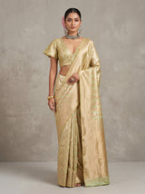 MIMOSA Olive Kanjivaram Art Silk Saree — Full View