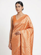MIMOSA Orange Kanjivaram Art Silk Saree — pose 10 styling detail