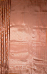 MIMOSA Orange Kanjivaram Art Silk Saree — pallu and zari work detail