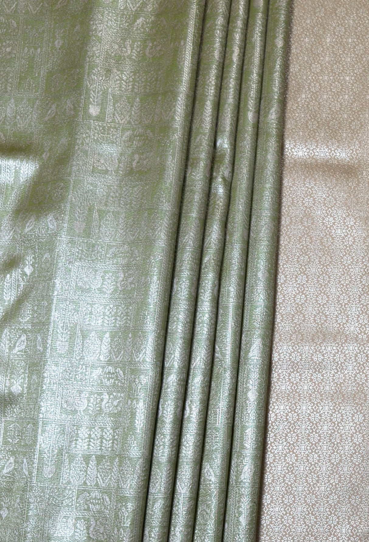 MIMOSA Olive Kanjivaram Art Silk Saree — fleets shot full lifestyle