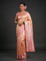 MIMOSA Peach Kanjivaram Art Silk Saree — Full View