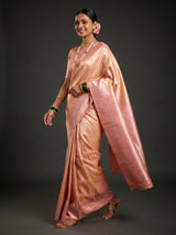 MIMOSA Peach Kanjivaram Art Silk Saree — pose 7 styling detail