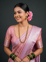 MIMOSA Pink Kanjivaram Art Silk Saree — pose 10 styling detail