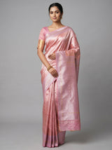 MIMOSA Pink Kanjivaram Art Silk Saree — Pallu detail