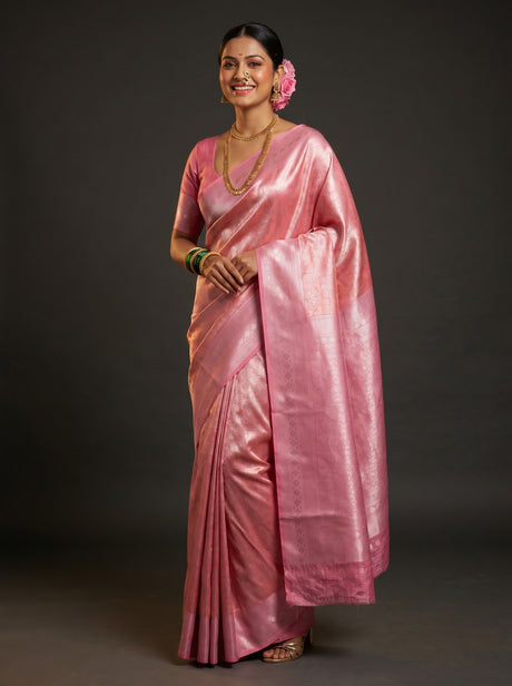 MIMOSA Strawberry Kanjivaram Art Silk Saree — Full View