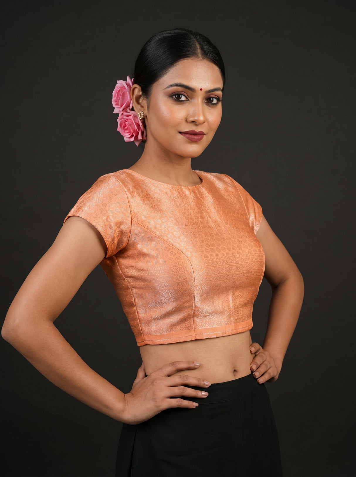 MIMOSA Chikoo Kanjivaram Art Silk Saree — Hem and Footwear