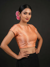 MIMOSA Chikoo Kanjivaram Art Silk Saree — Hem and Footwear