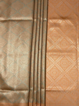 MIMOSA Chikoo Kanjivaram Art Silk Saree — Full view of lower drape and footwear