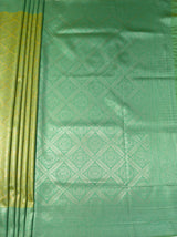 MIMOSA Olive Kanjivaram Art Silk Saree — Full view of lower drape and footwear
