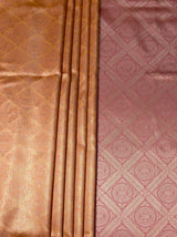 MIMOSA Peach Kanjivaram Art Silk Saree — Close-up of Pallu Weave