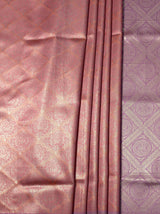 MIMOSA Pink Kanjivaram Art Silk Saree — Full view of lower drape and footwear