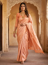 MIMOSA Peach Kanjivaram Art Silk Saree — pose 7 styling detail