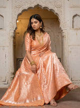 MIMOSA Peach Kanjivaram Art Silk Saree — pose 8 styling detail