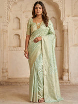 MIMOSA Pista Kanjivaram Art Silk Saree — full view