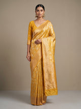 MIMOSA Mustard Kanjivaram Art Silk Saree — full view on model