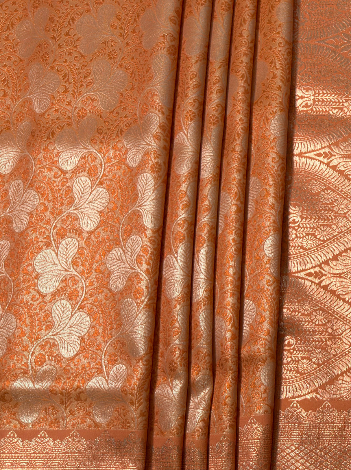 MIMOSA Orange Kanjivaram Art Silk Saree — fleets shot full lifestyle