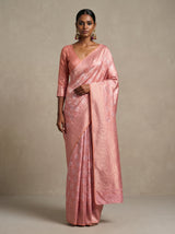 MIMOSA Pink Kanjivaram Art Silk Saree — full view on model