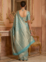 MIMOSA Ananda Kanjivaram Art Silk Saree — Close-up of Draped Fabric