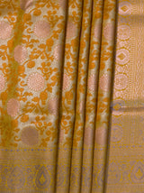 MIMOSA Mustard Kanjivaram Art Silk Saree — fleets shot full lifestyle