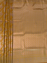 MIMOSA Mustard Kanjivaram Art Silk Saree — pallu and zari work detail