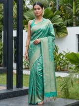 MIMOSA Rama Kanjivaram Art Silk Saree — Full View