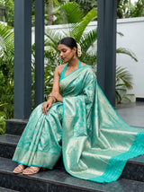 MIMOSA Rama Kanjivaram Art Silk Saree — pose 8 styling detail