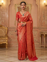 MIMOSA Strawberry Kanjivaram Art Silk Saree — Full View