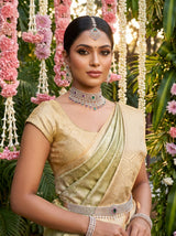 MIMOSA Olive Kanjivaram Art Silk Saree — pose 10 styling detail