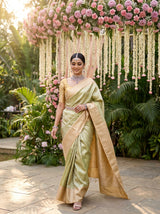 MIMOSA Olive Kanjivaram Art Silk Saree — pose 9 styling detail