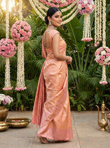MIMOSA Peach Kanjivaram Art Silk Saree — pose 6 styling detail