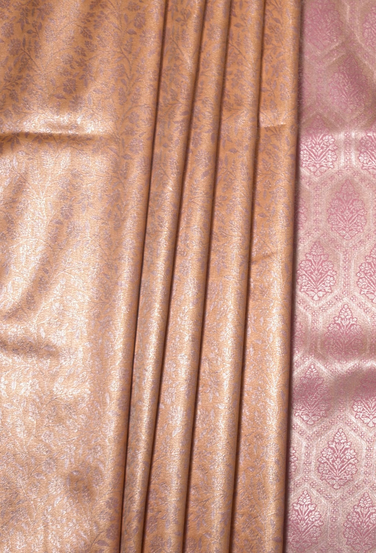 MIMOSA Peach Kanjivaram Art Silk Saree — fleets shot full lifestyle