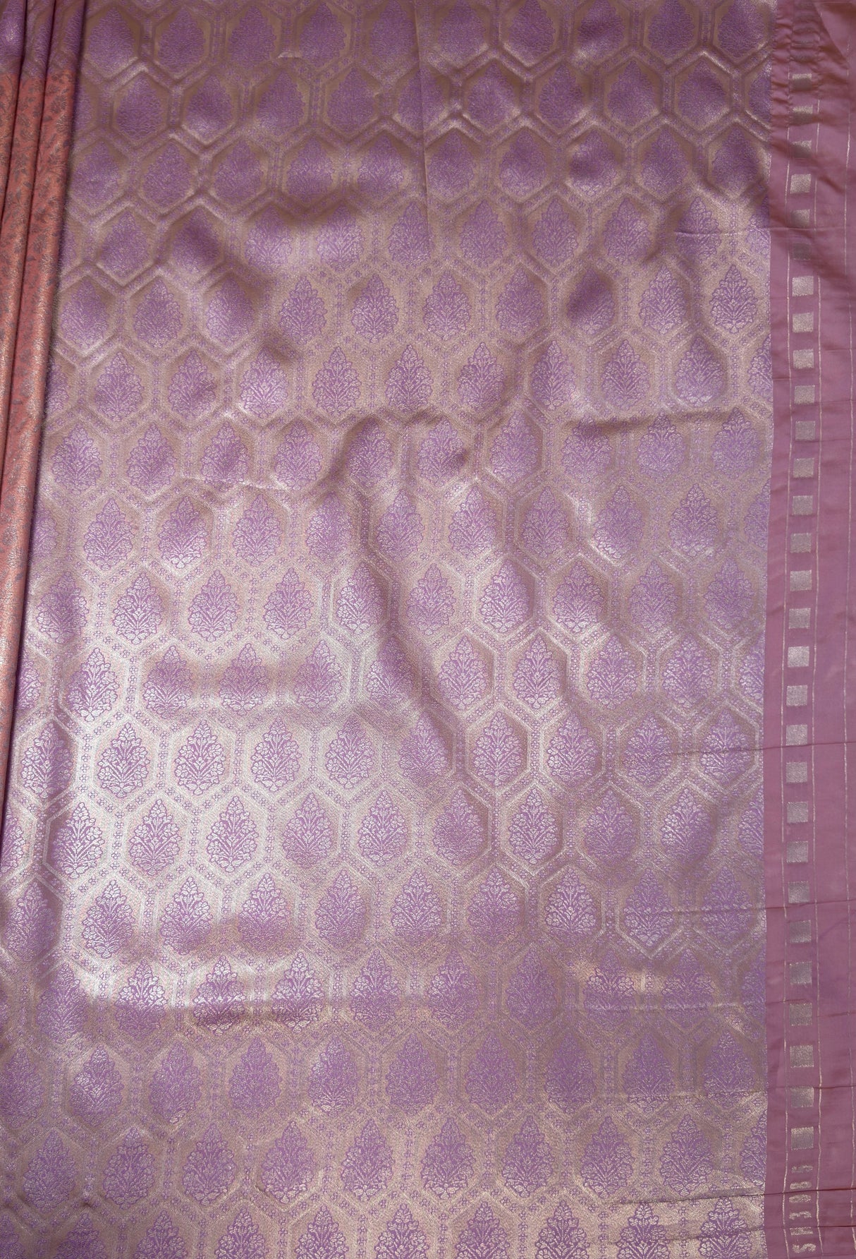 MIMOSA Pink Kanjivaram Art Silk Saree — pallu and zari work detail
