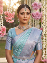 MIMOSA Rama Kanjivaram Art Silk Saree — pose 10 styling detail