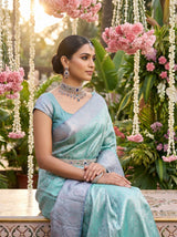 MIMOSA Rama Kanjivaram Art Silk Saree — pose 8 styling detail