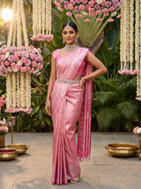 MIMOSA Strawberry Kanjivaram Art Silk Saree — pose 7 styling detail