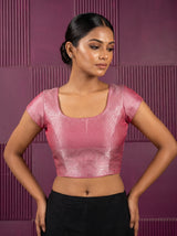 MIMOSA Strawberry Kanjivaram Art Silk Saree — blouse close-up