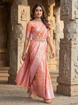 MIMOSA Peach Kanjivaram Art Silk Saree — pose 7 styling detail