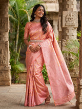 MIMOSA Peach Kanjivaram Art Silk Saree — pose 9 styling detail