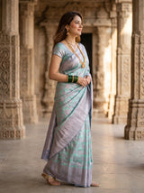 MIMOSA Rama Kanjivaram Art Silk Saree — border and body detail