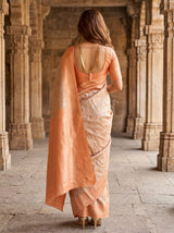 MIMOSA Chikoo Kanjivaram Art Silk Saree — close-up of face and jewellery