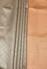 MIMOSA Chikoo Kanjivaram Art Silk Saree — feet and lower border view