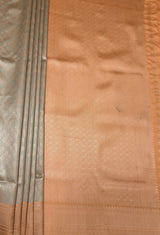 MIMOSA Chikoo Kanjivaram Art Silk Saree — pallu end detail