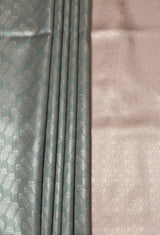 MIMOSA Grey Kanjivaram Art Silk Saree — detail of fabric texture