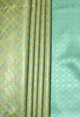 MIMOSA Olive Kanjivaram Art Silk Saree — close-up of drape and border
